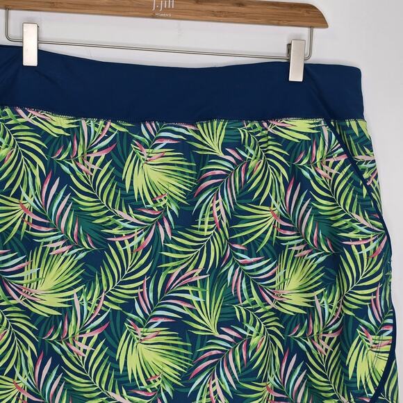 Lands End Swim Skirt Size 18 Womens Palm Floral Inner Shorts Pockets Stretch - Picture 4 of 8